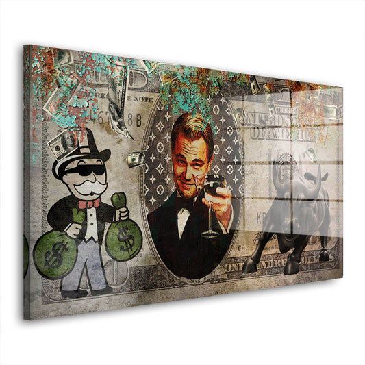 Modern Pop Art Dollar Geld Erfolg Acrylglasbild Wandbild Bild Wanddeko Wohnzimmer XL