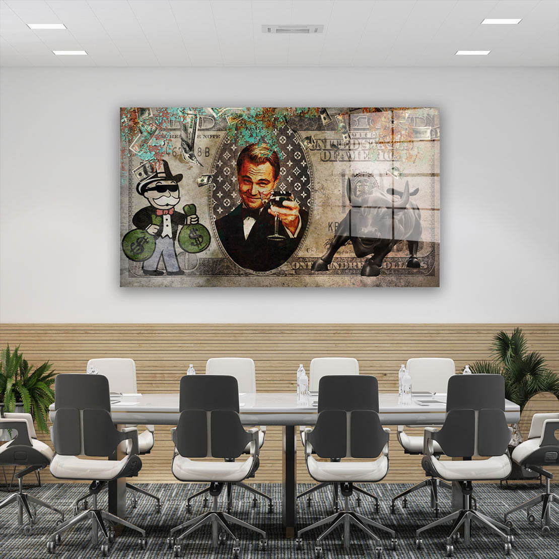 Modern Pop Art Dollar Geld Erfolg Acrylglasbild Wandbild Bild Wanddeko Wohnzimmer XL