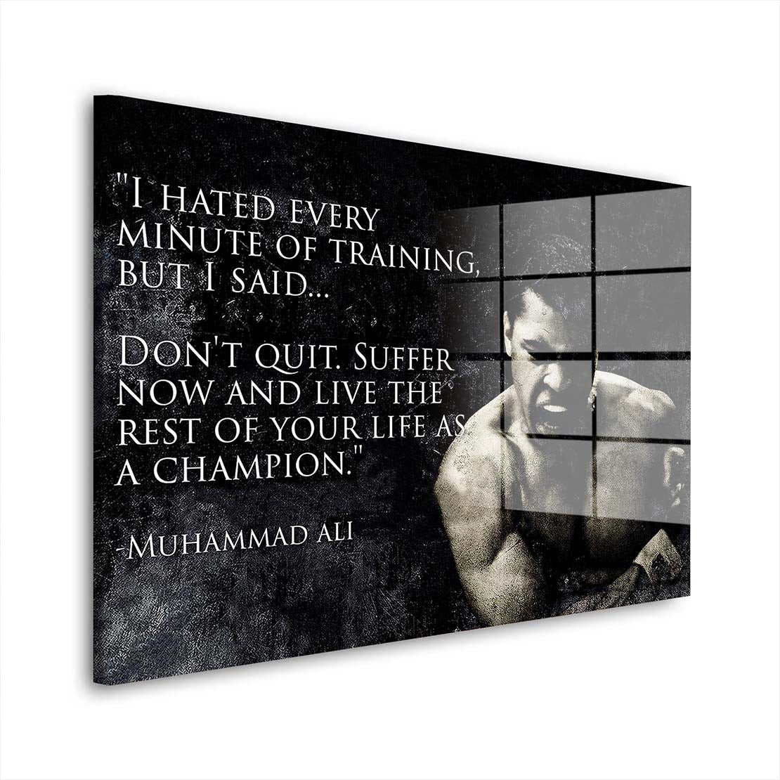 Motivation Boxer Zitat Acrylglasbild Wandbild Bild Wanddeko Wohnzimmer XL