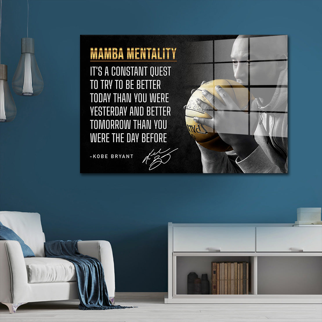 Motivation Mamba Mentalität Acrylglasbild Wandbild Bild Cobe Style Basketball Sport
