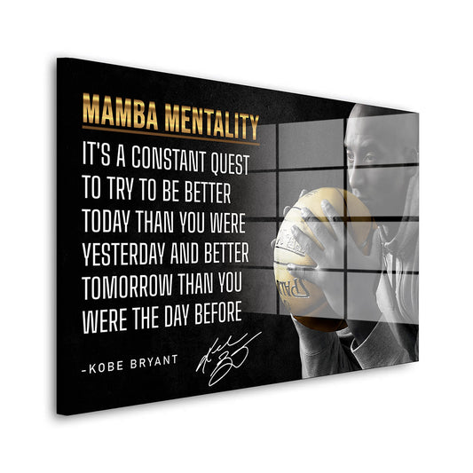Motivation Mamba Mentalität Acrylglasbild Wandbild Bild Cobe Style Basketball Sport