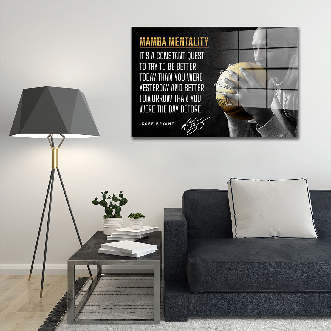 Motivation Mamba Mentalität Acrylglasbild Wandbild Bild Cobe Style Basketball Sport