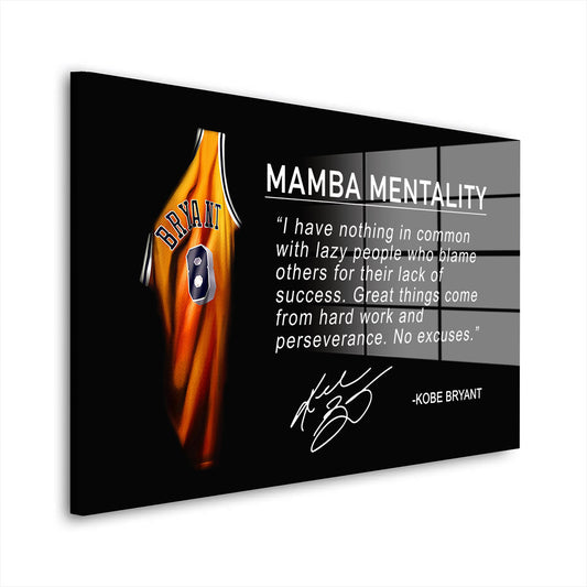 Motivation Basketball Mentalität Zitat Acrylglasbild Wandbild Bild Wanddeko Basketball XL