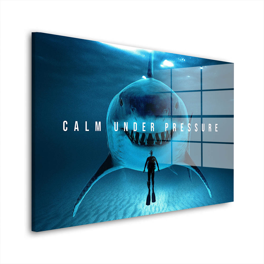 Motivation Mindset Hai Calm Under Pressure Acrylglasbild Wandbild Bild Wanddeko XL
