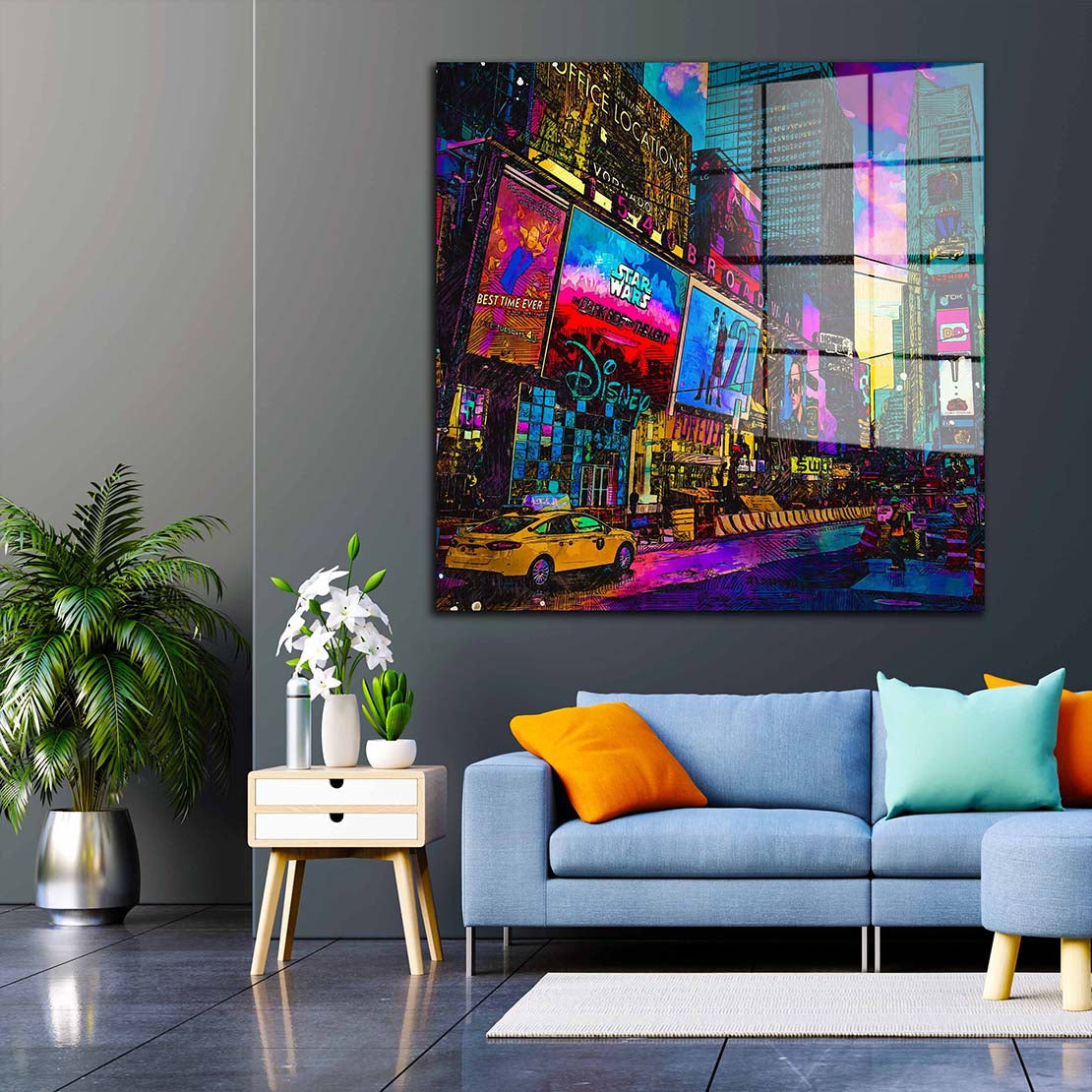 New York City Streets Colour Acrylglasbild Wandbild Bild Wanddeko XL