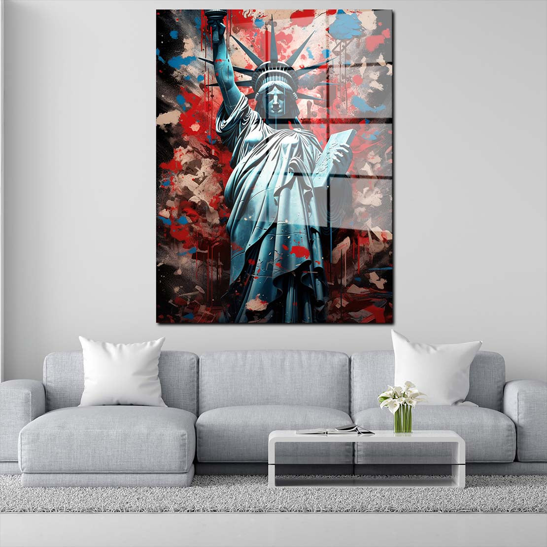 New York Freiheitsstatue Acrylglasbild Wandbild Bild Wanddeko Wohnzimmer XL