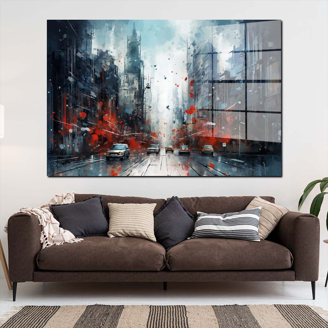 New York USA Splash Acrylglasbild Wandbild Bild Wanddeko Wohnzimmer XL