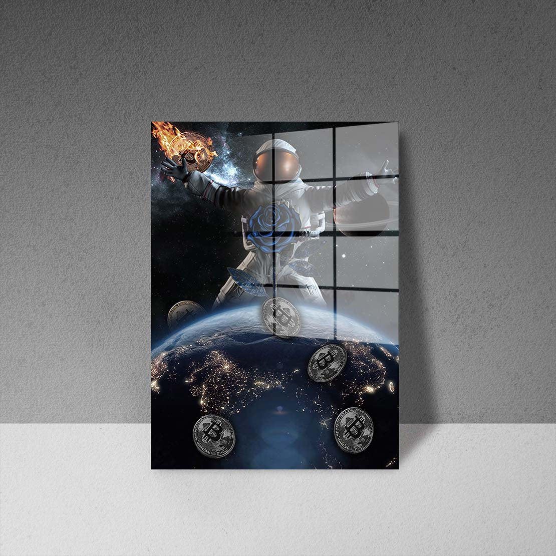 No Limits Space blue Acrylglasbild Wandbild Bild Wanddeko Wohnzimmer XL