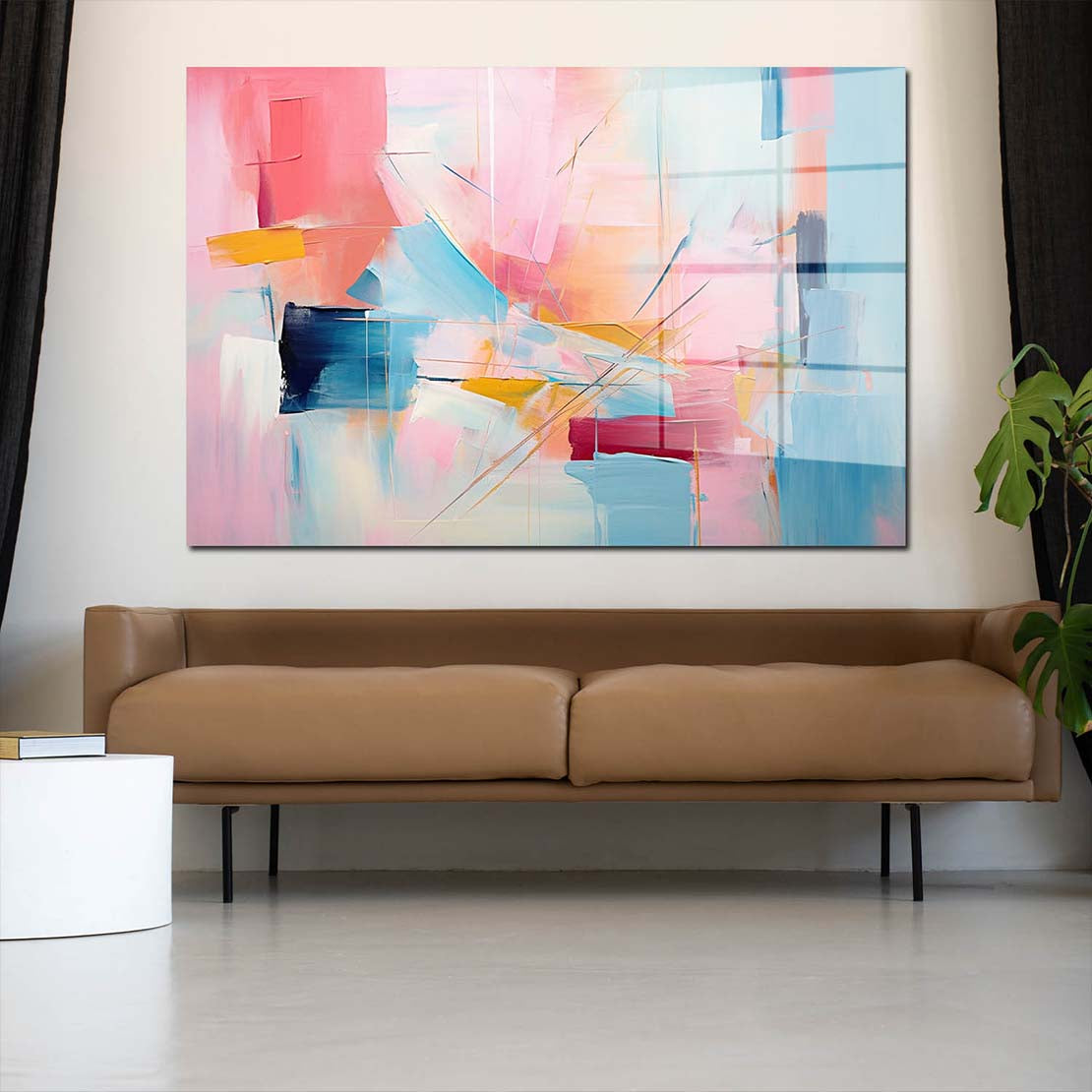 Paint Blue abstrakt Acrylglasbild Wandbild Bild Wanddeko Wohnzimmer XL