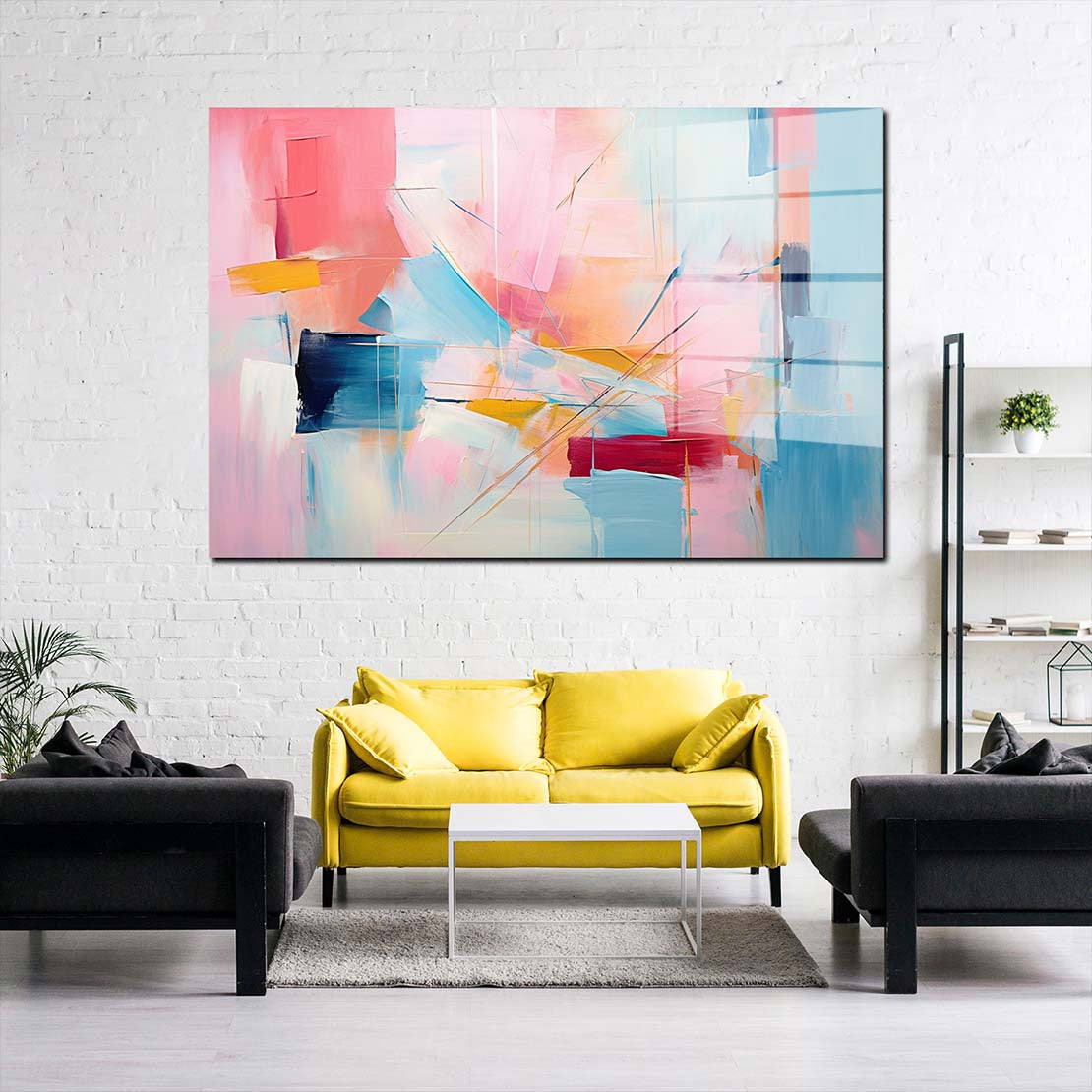 Paint Blue abstrakt Acrylglasbild Wandbild Bild Wanddeko Wohnzimmer XL