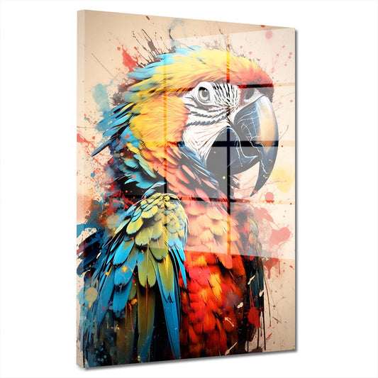 Papagei abstrakt Colour Acrylglasbild Wandbild Bild Wanddeko Wohnzimmer XL