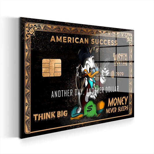 Pop Art American Success Duck Karte Acrylglasbild Wandbild Bild Wanddeko XL