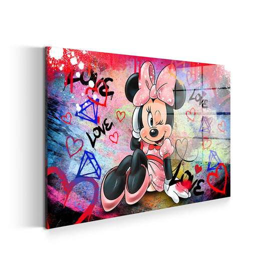 Pop Art Beautiful Maus Style Acrylglasbild Wandbild Bild Wanddeko Wohnzimmer XL