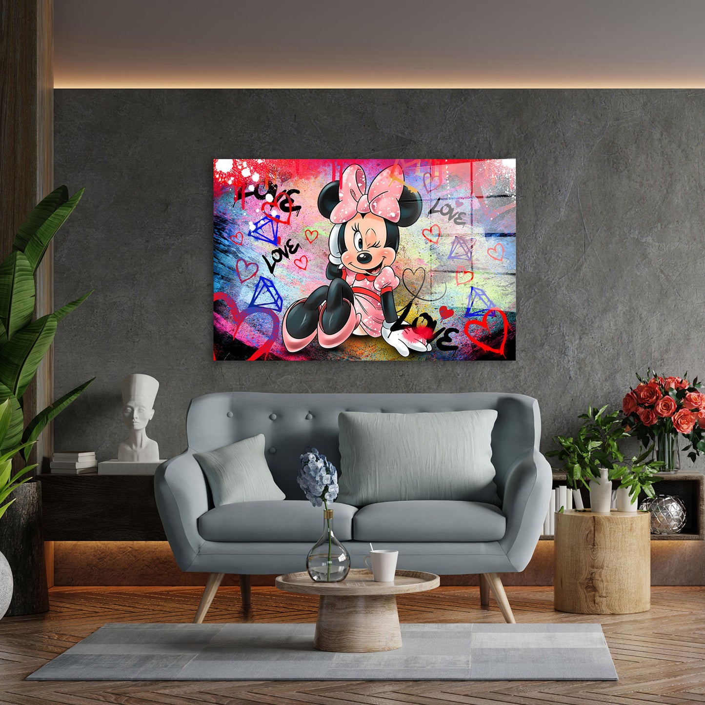 Pop Art Beautiful Maus Style Acrylglasbild Wandbild Bild Wanddeko Wohnzimmer XL