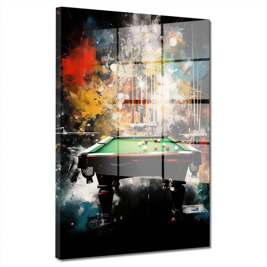 Pop Art Billardtisch Acrylglasbild Wandbild Bild Wanddeko Wohnzimmer XL