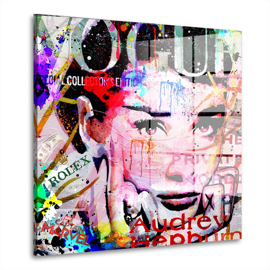 Pop Art Colour Audrey Acrylglas Wandbild Bild Wanddeko Wohnzimmer XL