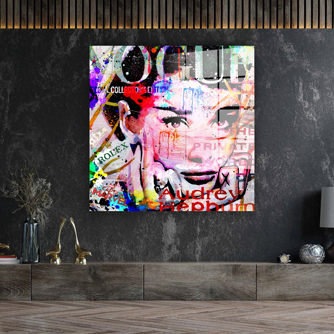 Pop Art Colour Audrey Acrylglas Wandbild Bild Wanddeko Wohnzimmer XL