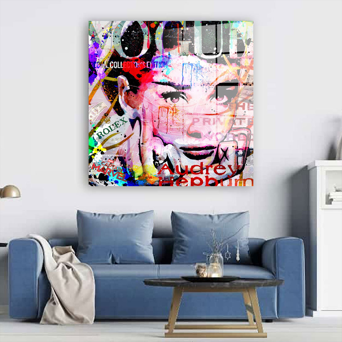 Pop Art Colour Audrey Acrylglas Wandbild Bild Wanddeko Wohnzimmer XL