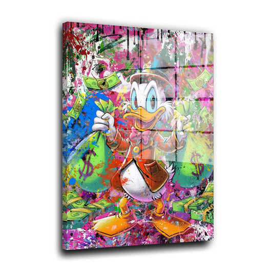 Pop Art Duck Money Comic Acrylglasbild Wandbild Bild Wanddeko Wohnzimmer XL