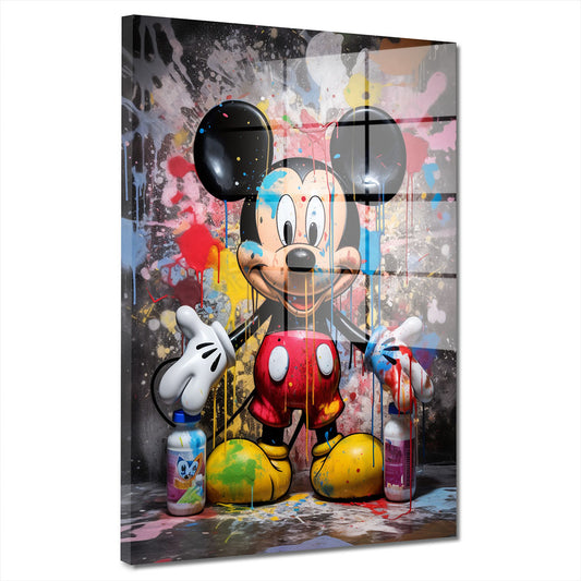 Pop Art Maus Style Abstract Comic Acrylglas Wandbild Bild Wanddeko Wohnzimmer