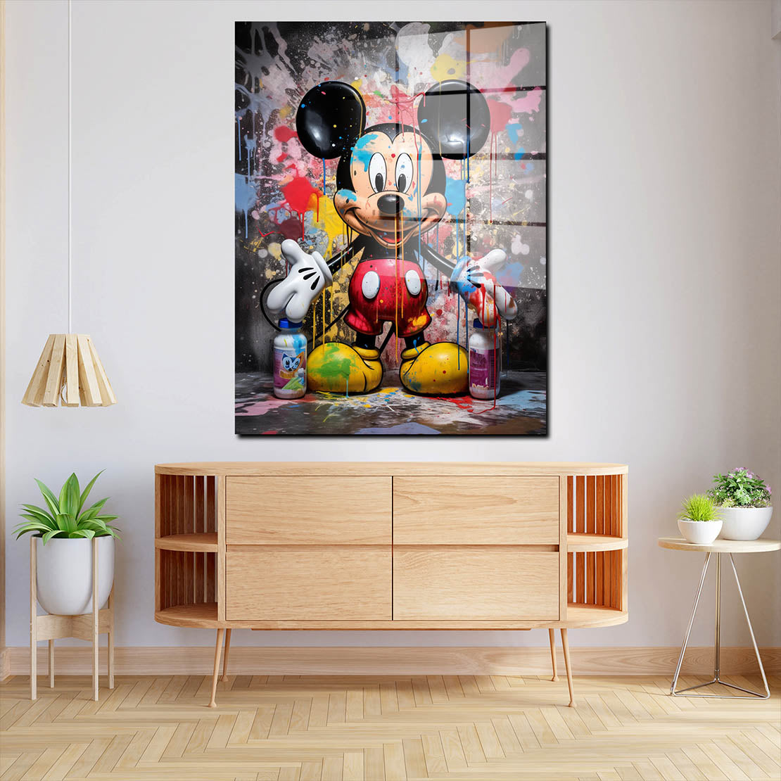 Pop Art Maus Style Abstract Comic Acrylglas Wandbild Bild Wanddeko Wohnzimmer