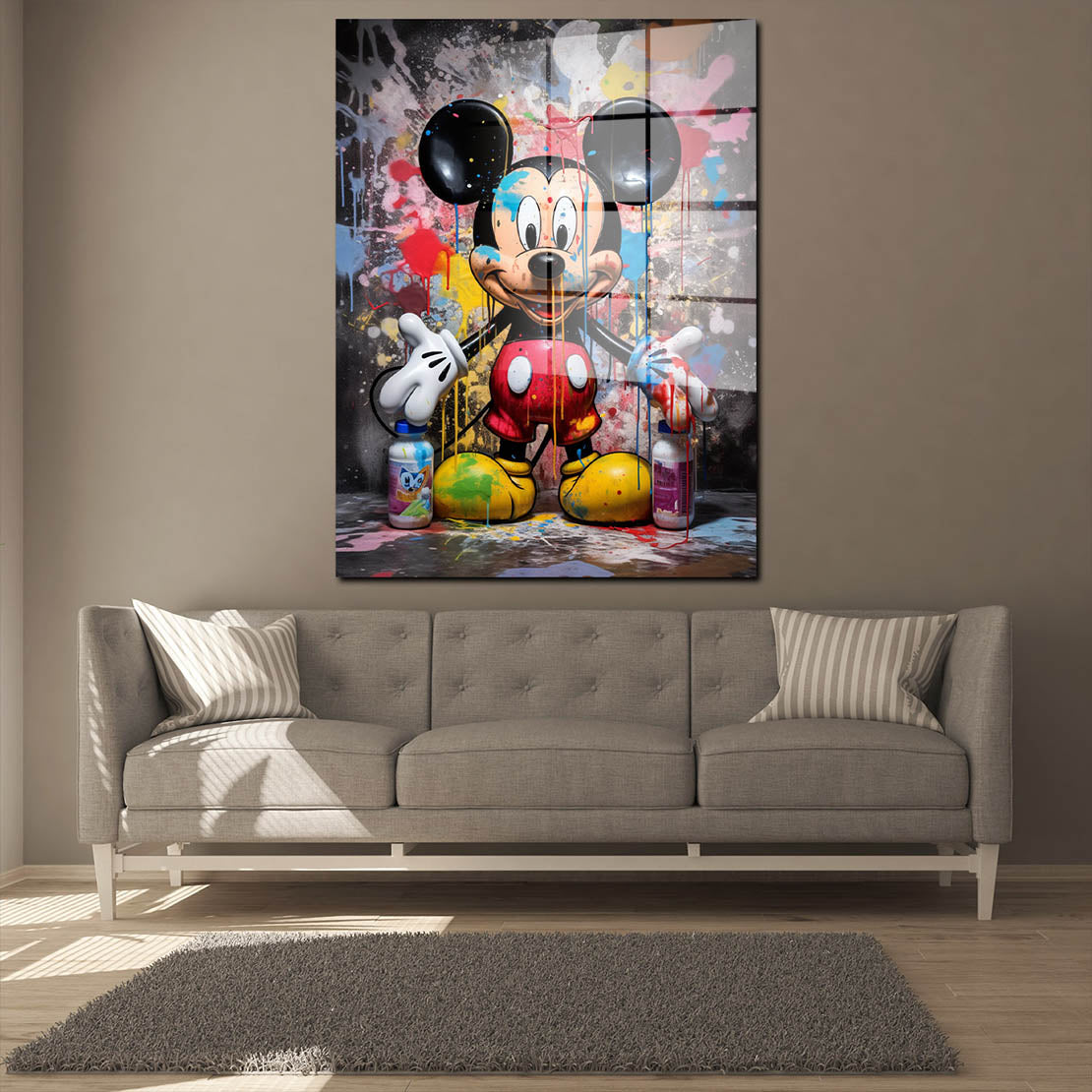 Pop Art Maus Style Abstract Comic Acrylglas Wandbild Bild Wanddeko Wohnzimmer