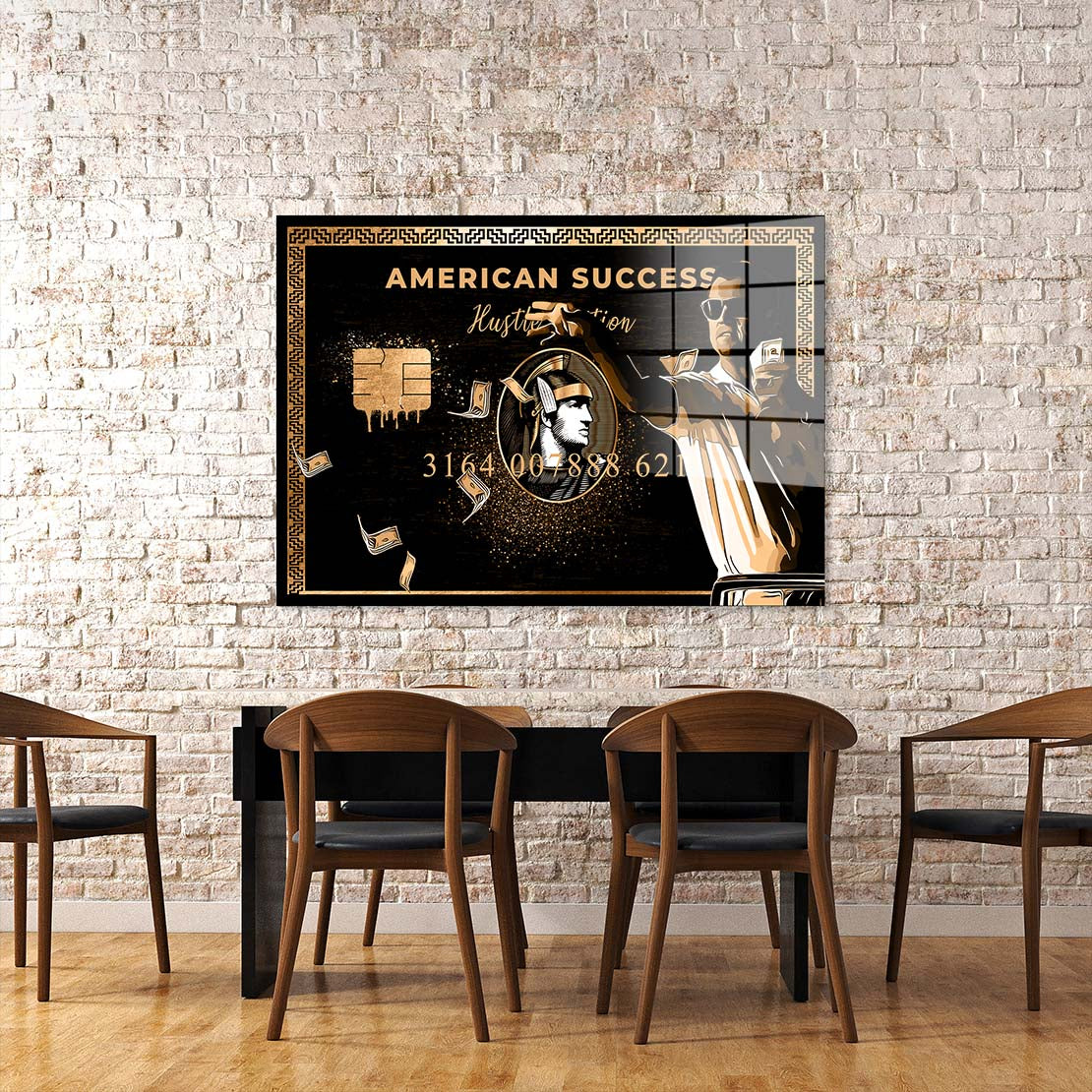 Pop Art Success Karte Leonardo Acrylglasbild Style Wandbild Bild Wanddeko Wohnzimmer XL
