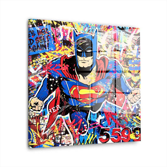 Pop Art Super Hero Acrylglasbild Wandbild Bild Wanddeko Wohnzimmer XL