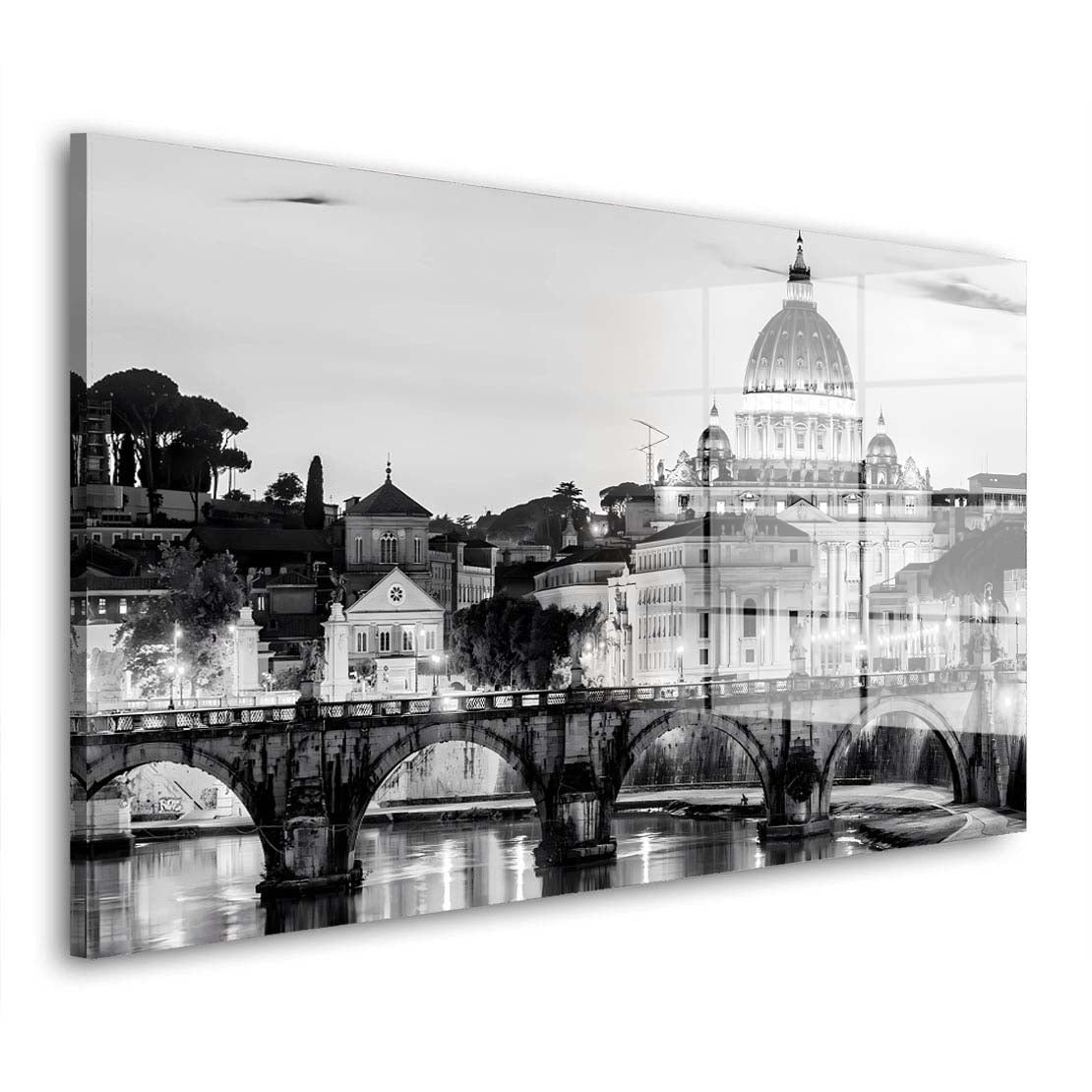 Rom Petersdom schwarz weiß Acrylglasbild Wandbild Bild Wanddeko XL Italien