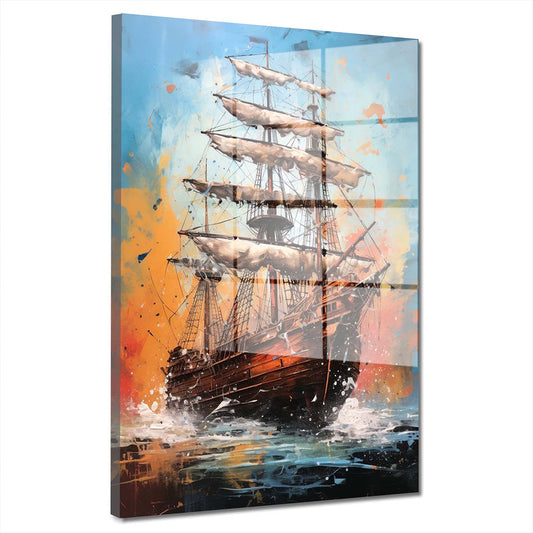 Segelschiff Hohe See Acrylglasbild Wandbild Bild Wanddeko Wohnzimmer XL