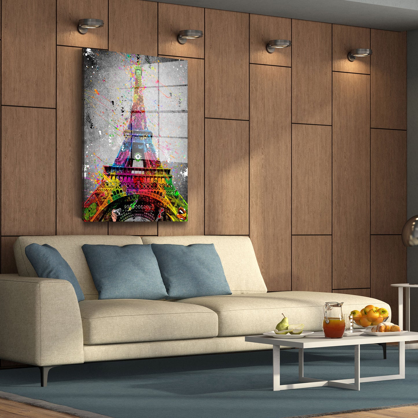 Street Art Eiffelturm Paris Acrylglasbild Wandbild Bild Wanddeko Wohnzimmer XL