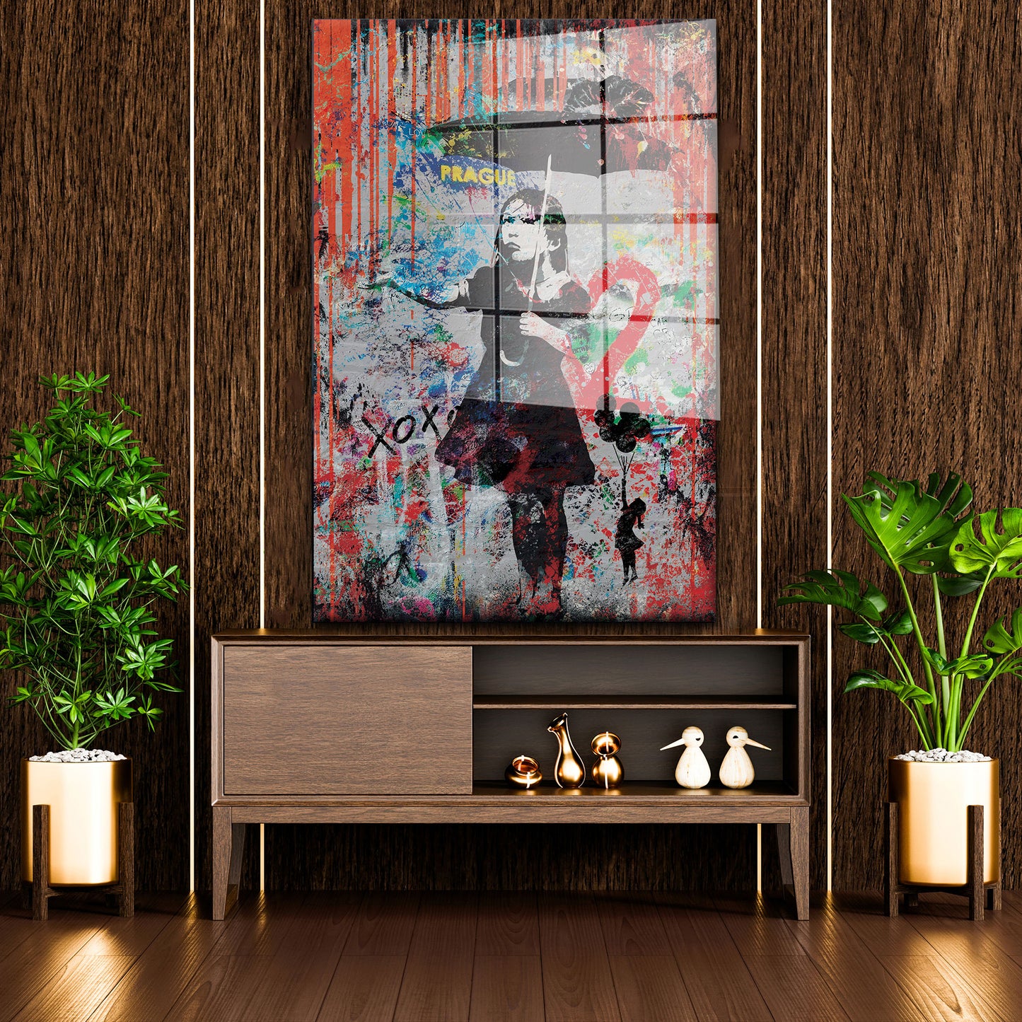 Street Art Girl Prague Acrylglasbild Wandbild Bild Wanddeko Wohnzimmer XL