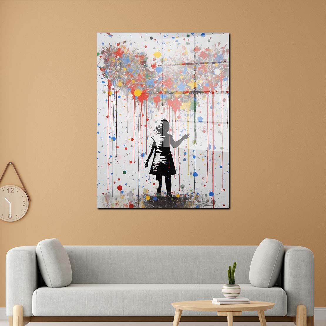 Street Art Mädchen Herz Acrylglasbild Wandbild Bild Wanddeko XL abstrakt