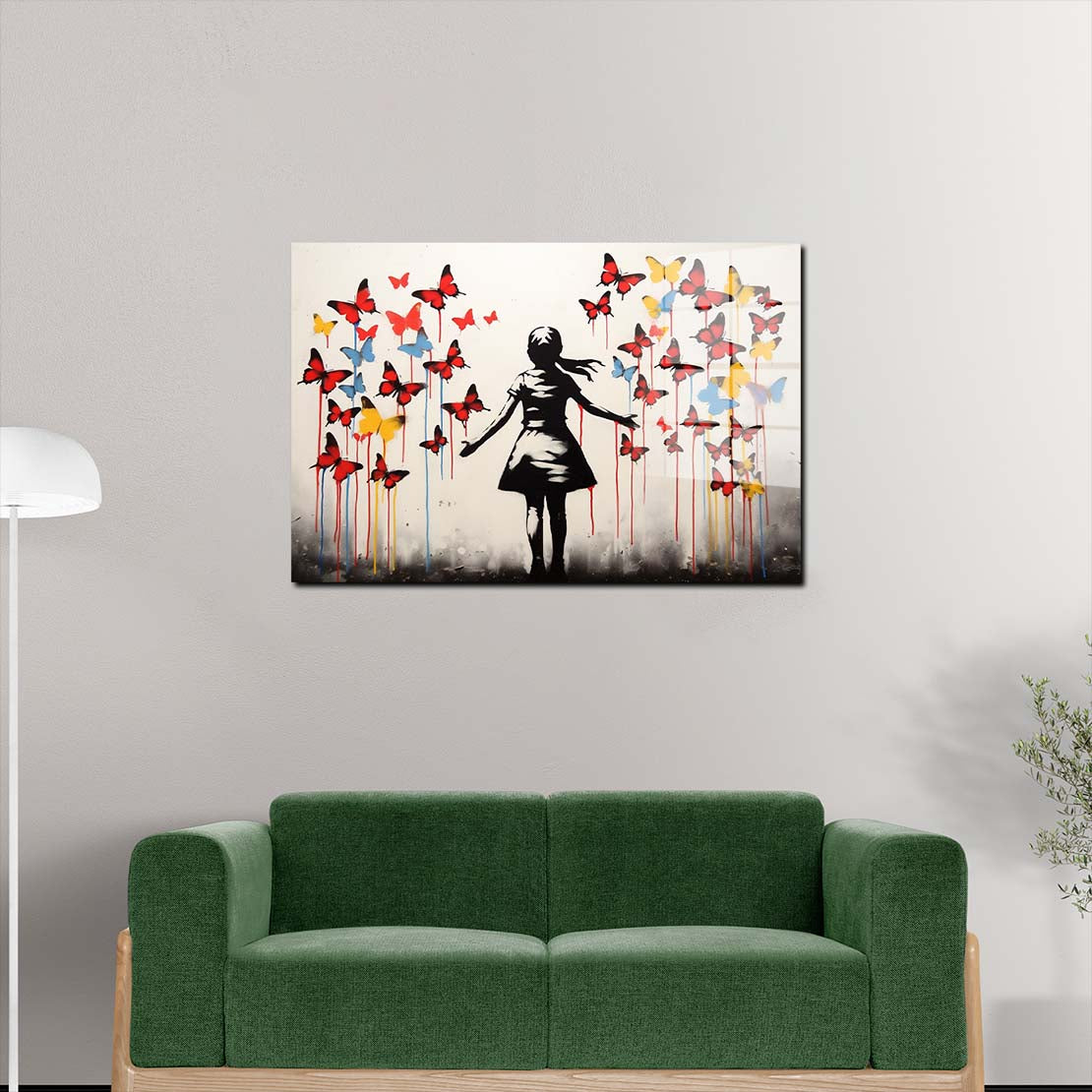 Street Art mit Mädchen Acrylglasbild Wandbild Bild Wanddeko Wohnzimmer XL