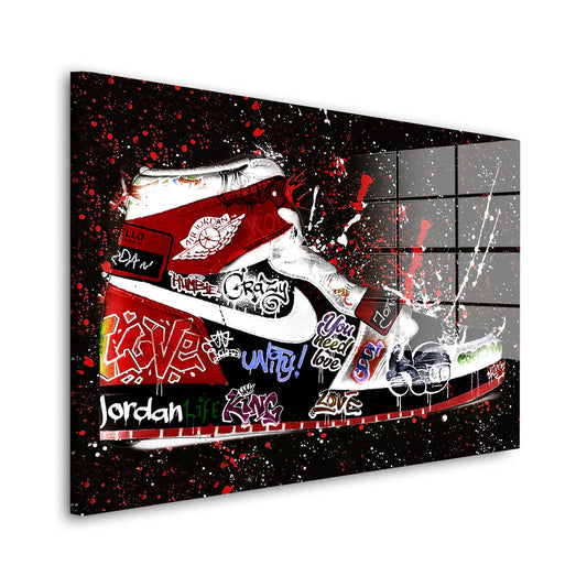 Street Pop Art Sneakers Acrylglas Wandbild Bild Wanddeko Wohnzimmer XL Schuh