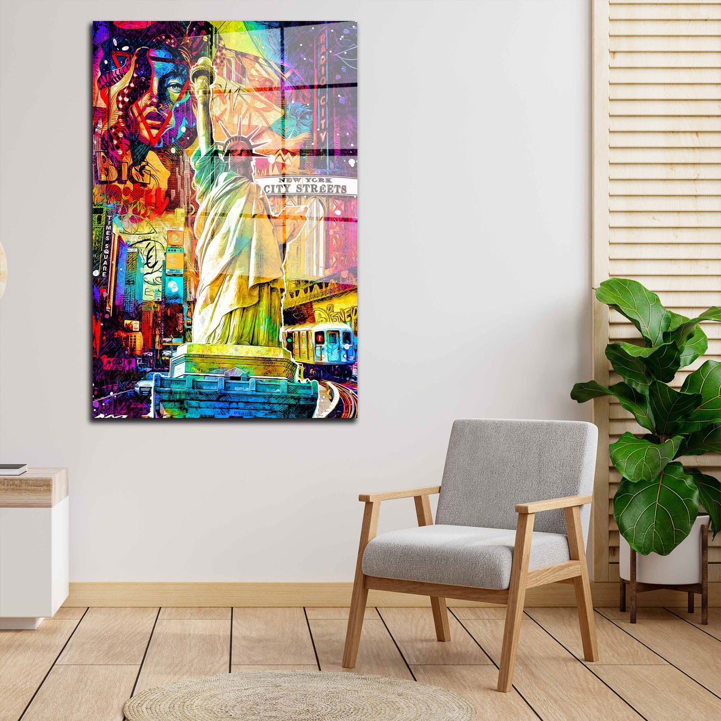 USA New York City Street Art Acrylglasbild Wandbild Bild Wanddeko XL