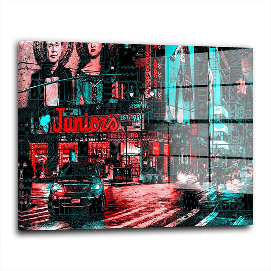 USA New York Nightlife Acrylglasbild Wandbild Bild Wanddeko Wohnzimmer XL