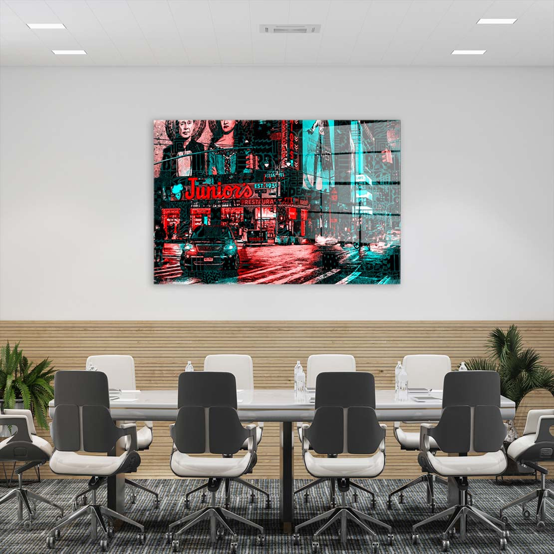 USA New York Nightlife Acrylglasbild Wandbild Bild Wanddeko Wohnzimmer XL