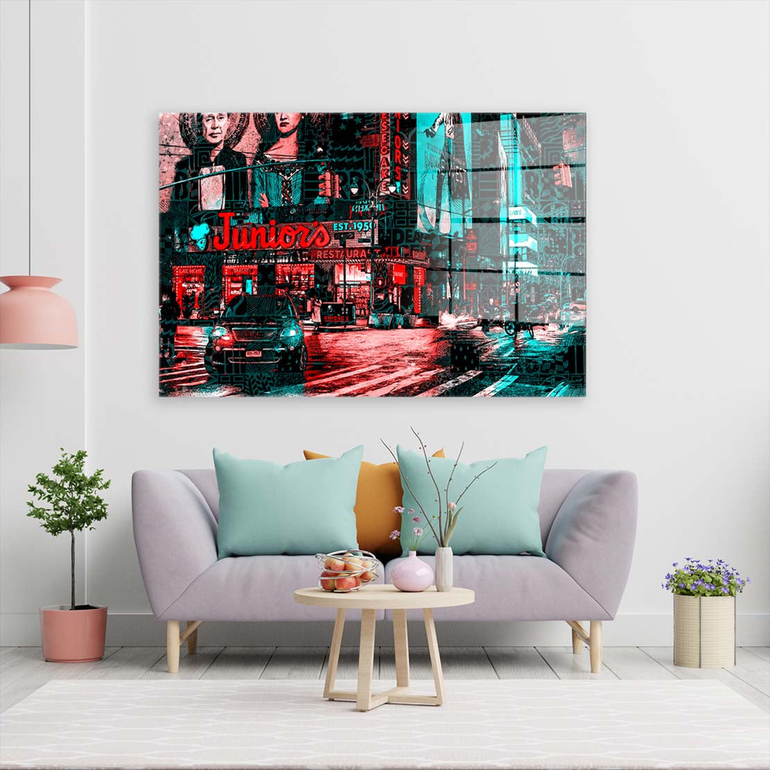 USA New York Nightlife Acrylglasbild Wandbild Bild Wanddeko Wohnzimmer XL
