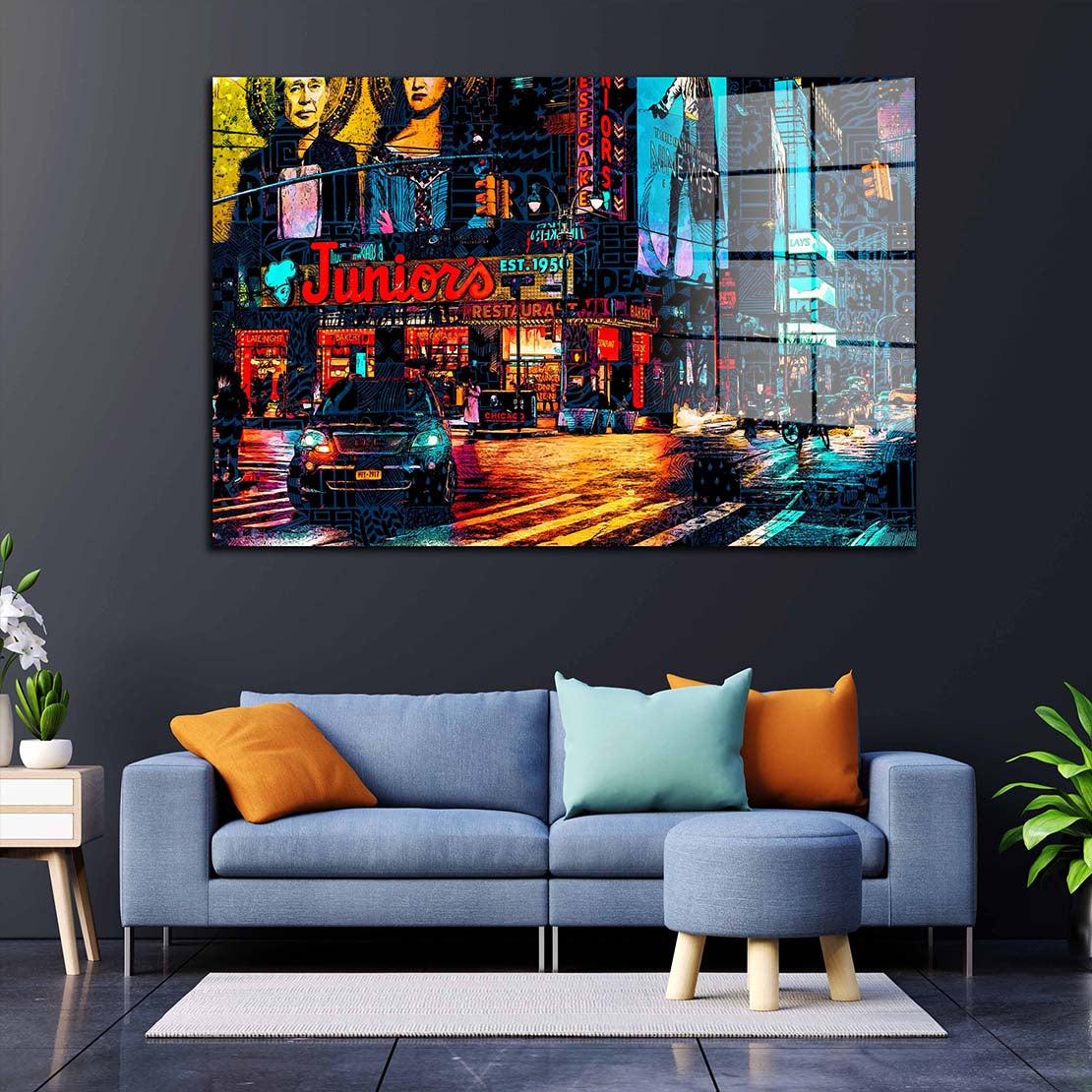 USA New York Nights Acrylglasbild Wandbild Bild Wanddeko Wohnzimmer XL