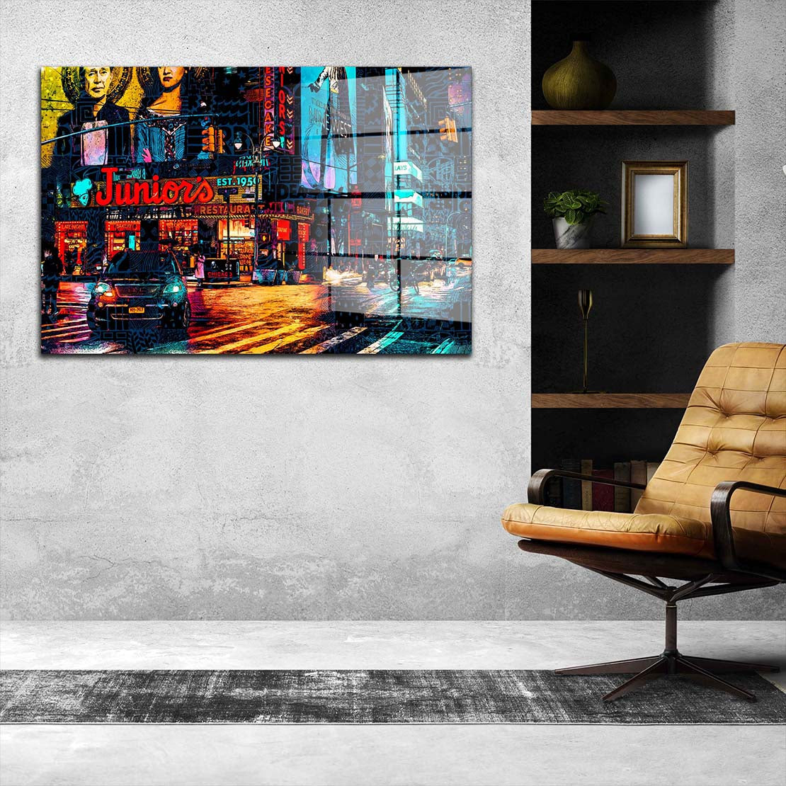 USA New York Nights Acrylglasbild Wandbild Bild Wanddeko Wohnzimmer XL