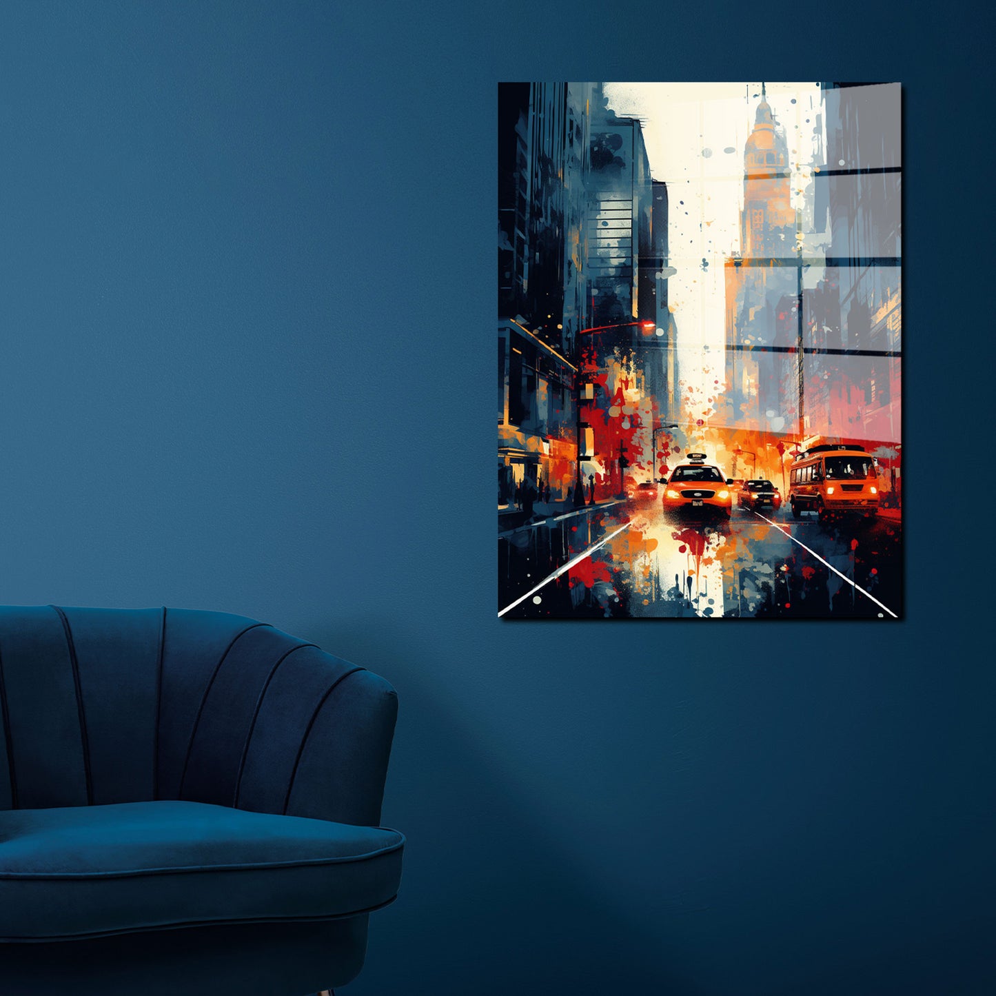 USA New York abstrakt Acrylglasbild Wandbild Bild Wanddeko Wohnzimmer XL