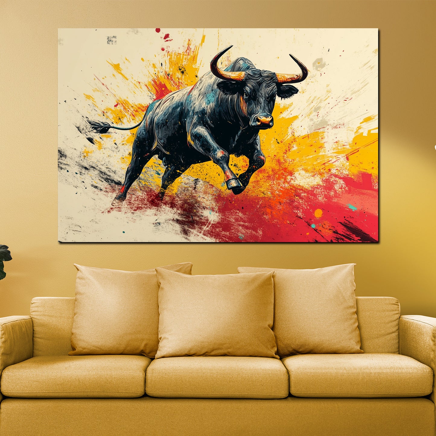 Bulle Pop Art Erfolg Kraft Motivation Stier Wandbild Leinwandbild XL Wanddeko