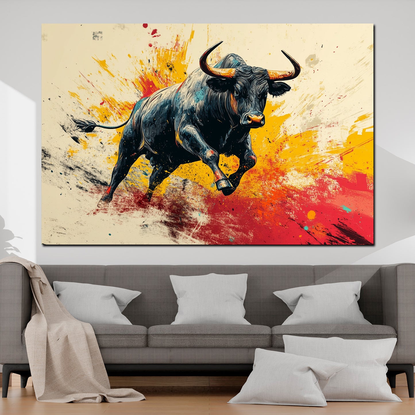 Bulle Pop Art Erfolg Kraft Motivation Stier Wandbild Leinwandbild XL Wanddeko