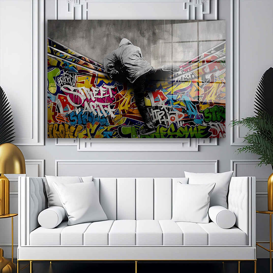 Graffiti Street Art Wall Acrylglasbild Wandbild Bild Wanddeko Wohnzimmer XL