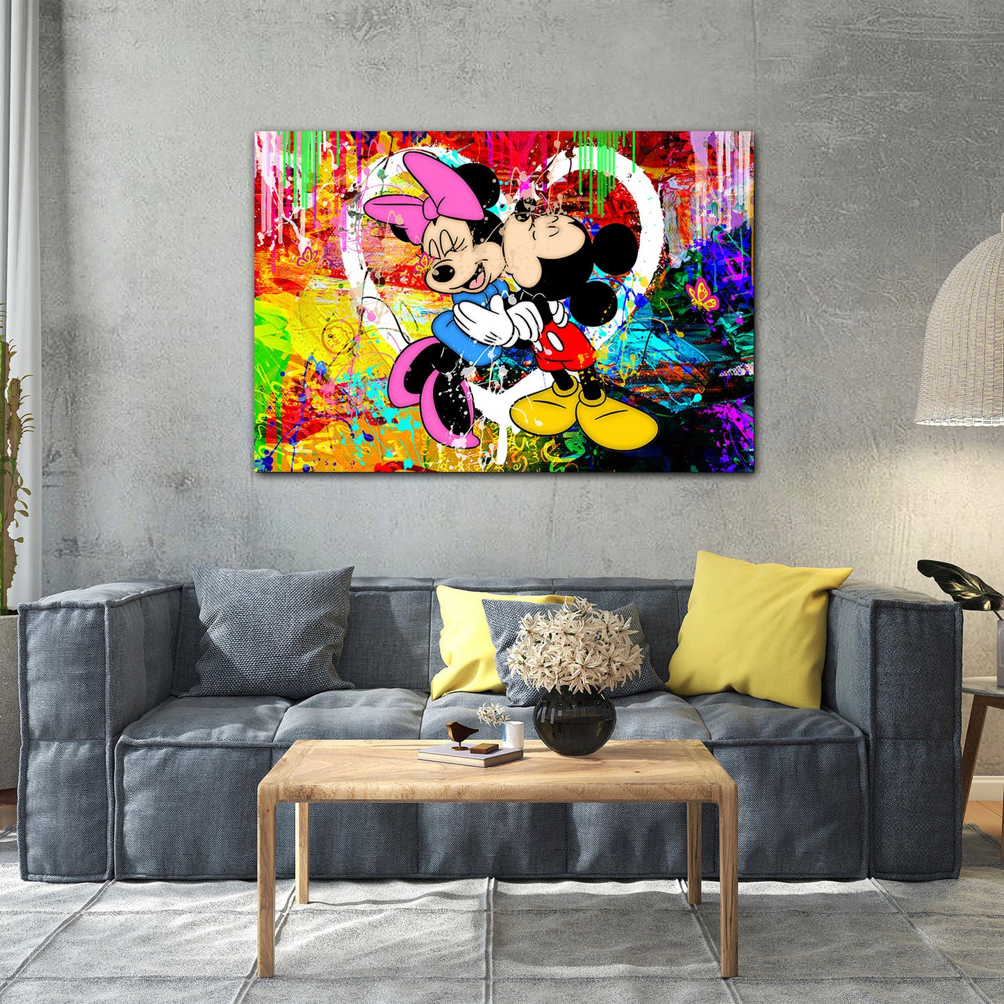Mouse Pop Art Comic Wandbild Leinwandbild Kunstdruck XL Wanddeko