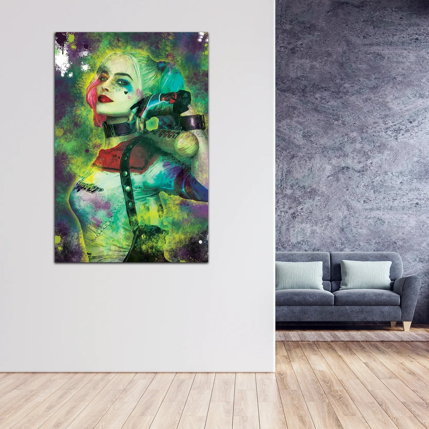 Schurkin Abstract Pop Art Style Wandbild Leinwandbild Kunstdruck XL Wanddeko