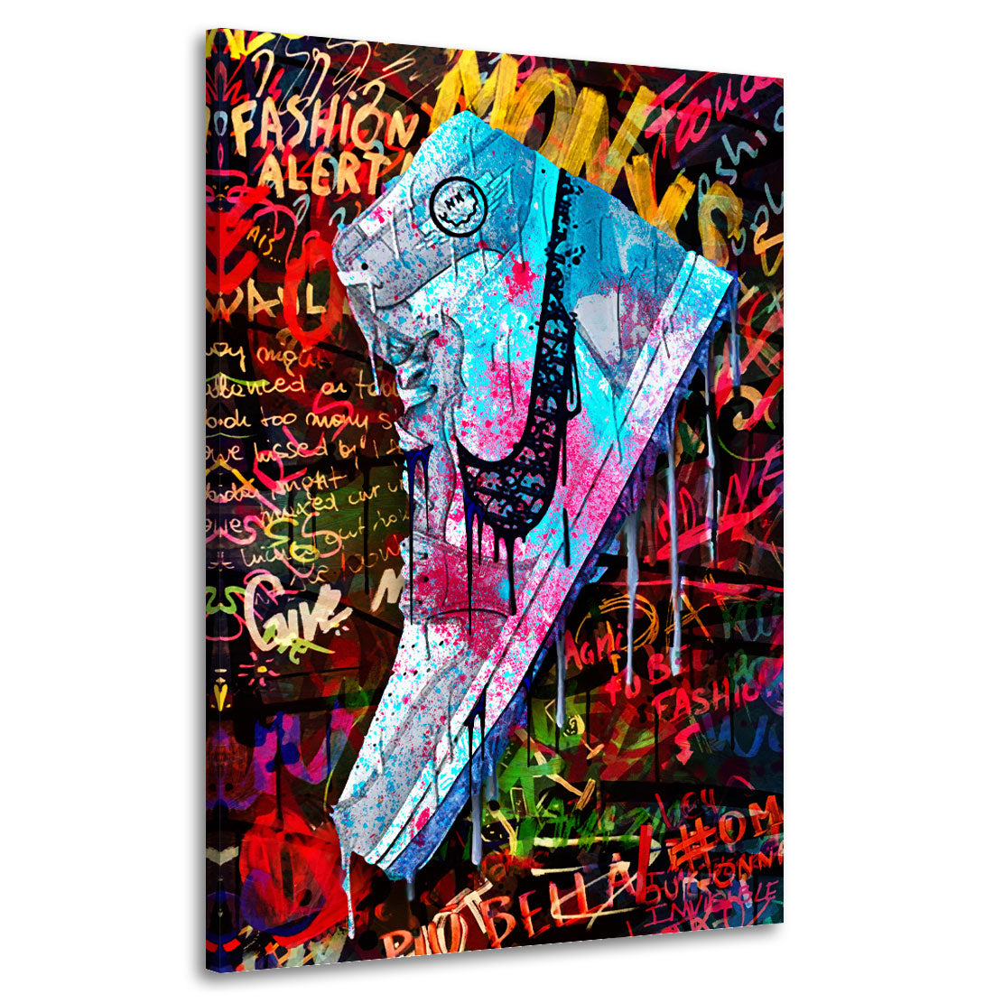 Pop Art Schuh Kunst Sneakers Wandbild Leinwandbild Kunstdruck XL Wanddeko