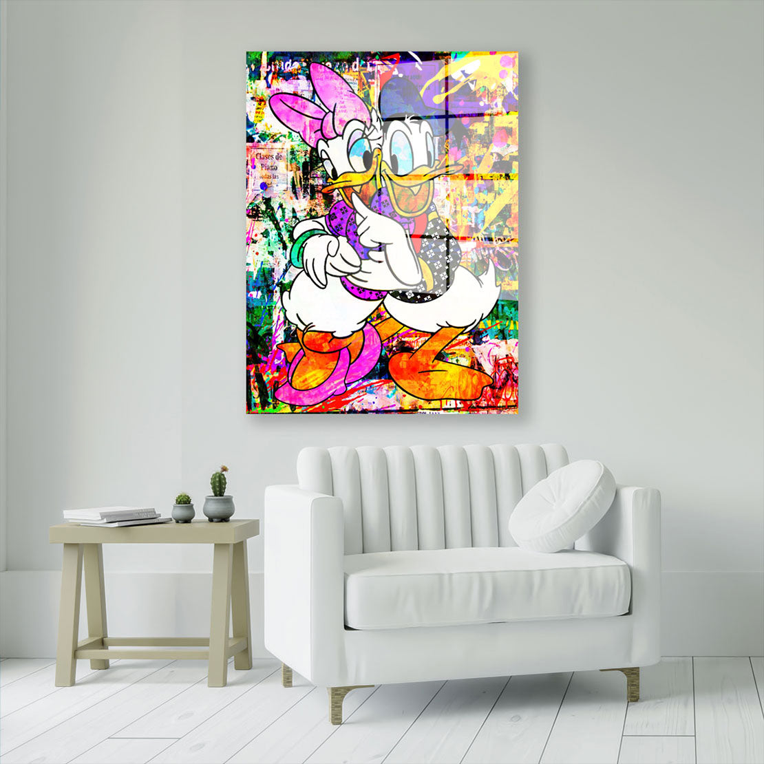 Pop Art Duck Loving Forever Comic Acrylglasbild Wandbild Bild Wanddeko Wohnzimmer XL