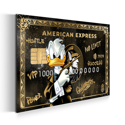 Duck Gangster Style Karte Pop Art Wandbild Leinwandbild Kunstdruck XL Wanddeko